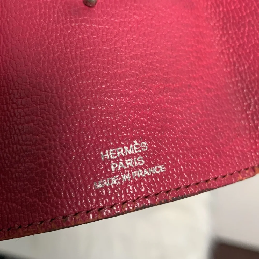 Authentic Hermes Bearn pink soft leather 4-ring key pouch key case key holder - Picture 13 of 17